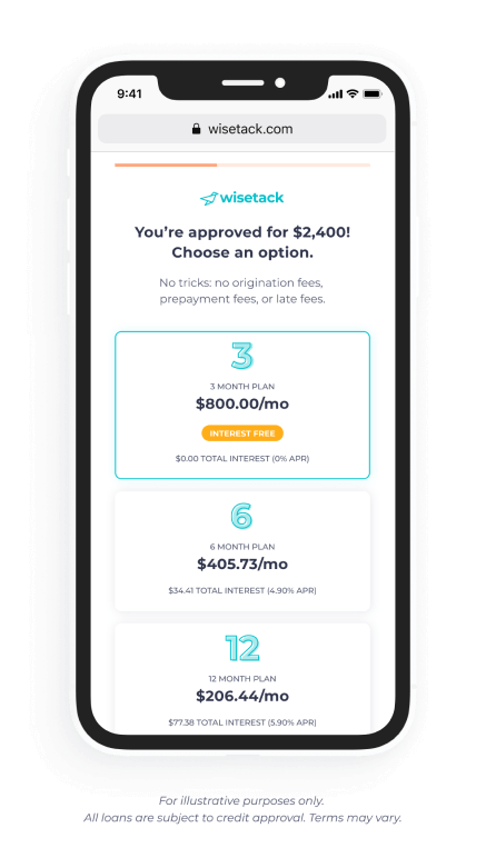 Financing wisetack app